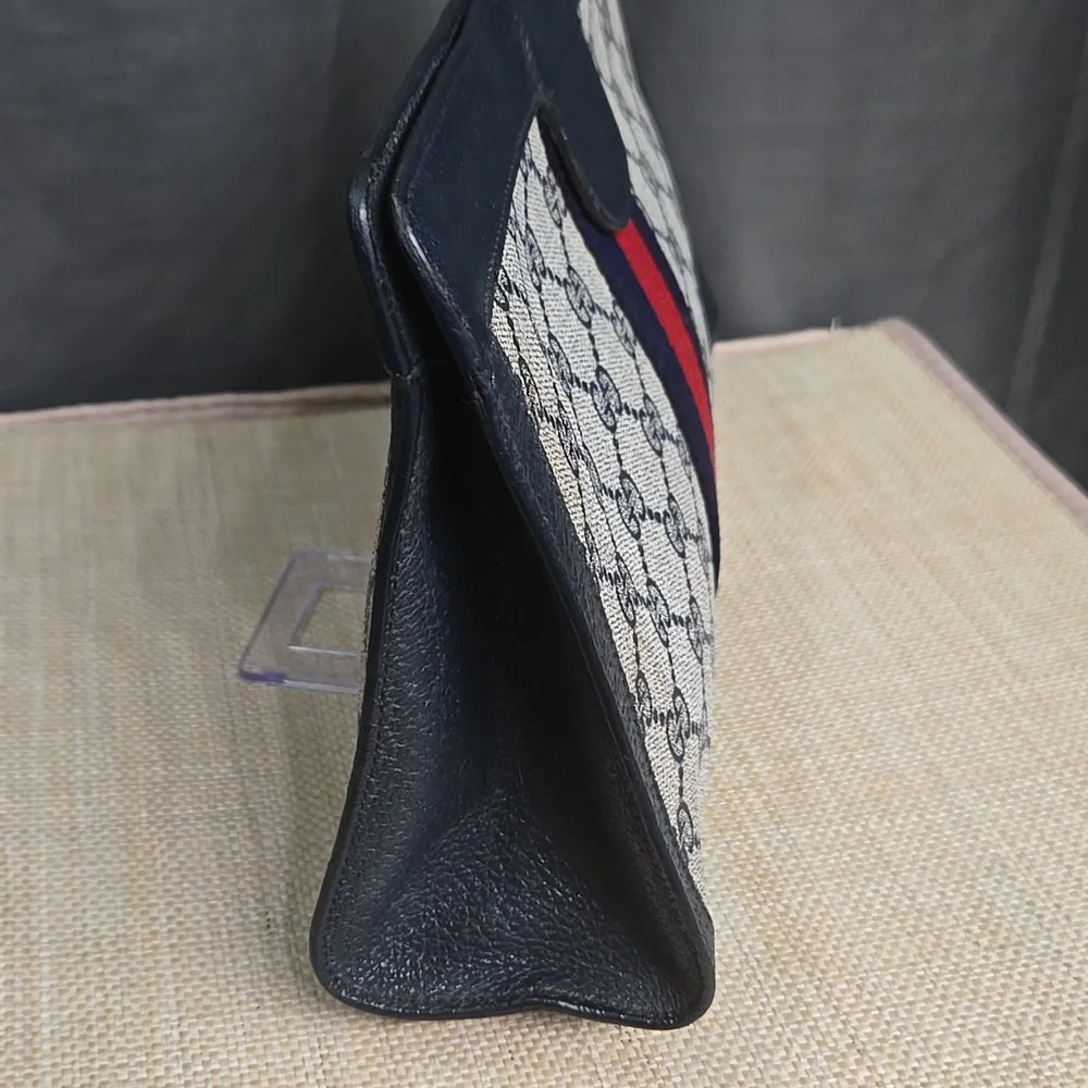 Gucci Blue Canvas Clutch EUC - Picture 5 of 11